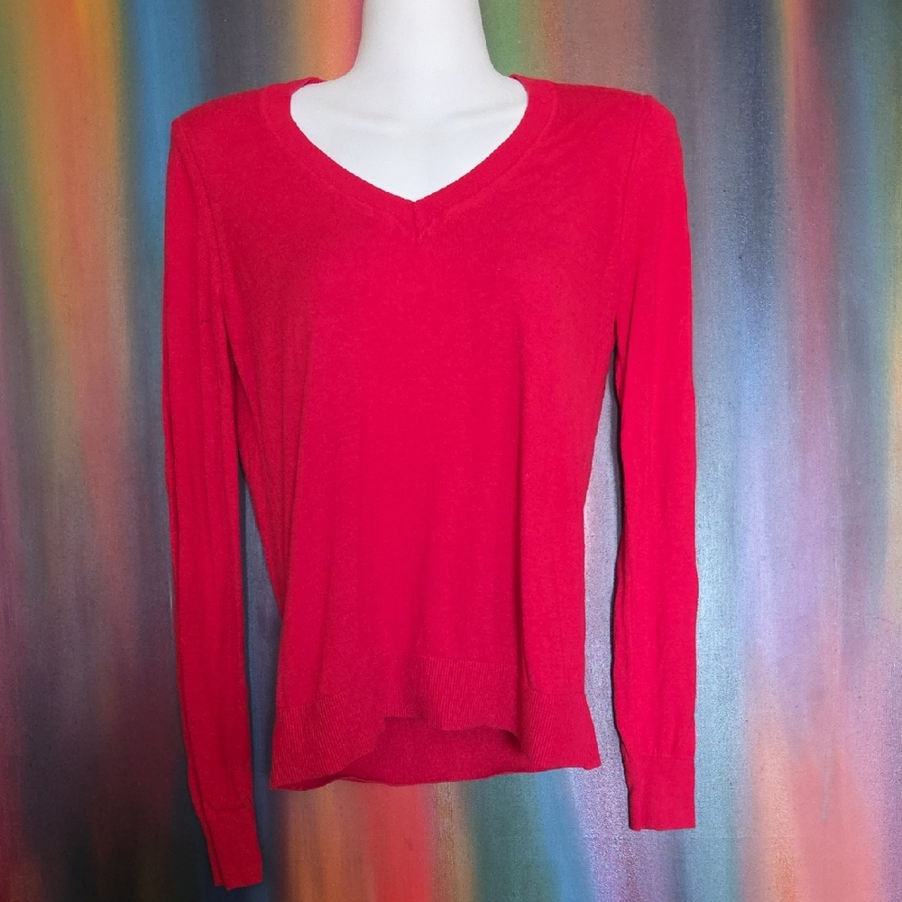 Banana Republic Red V-Neck Sweater